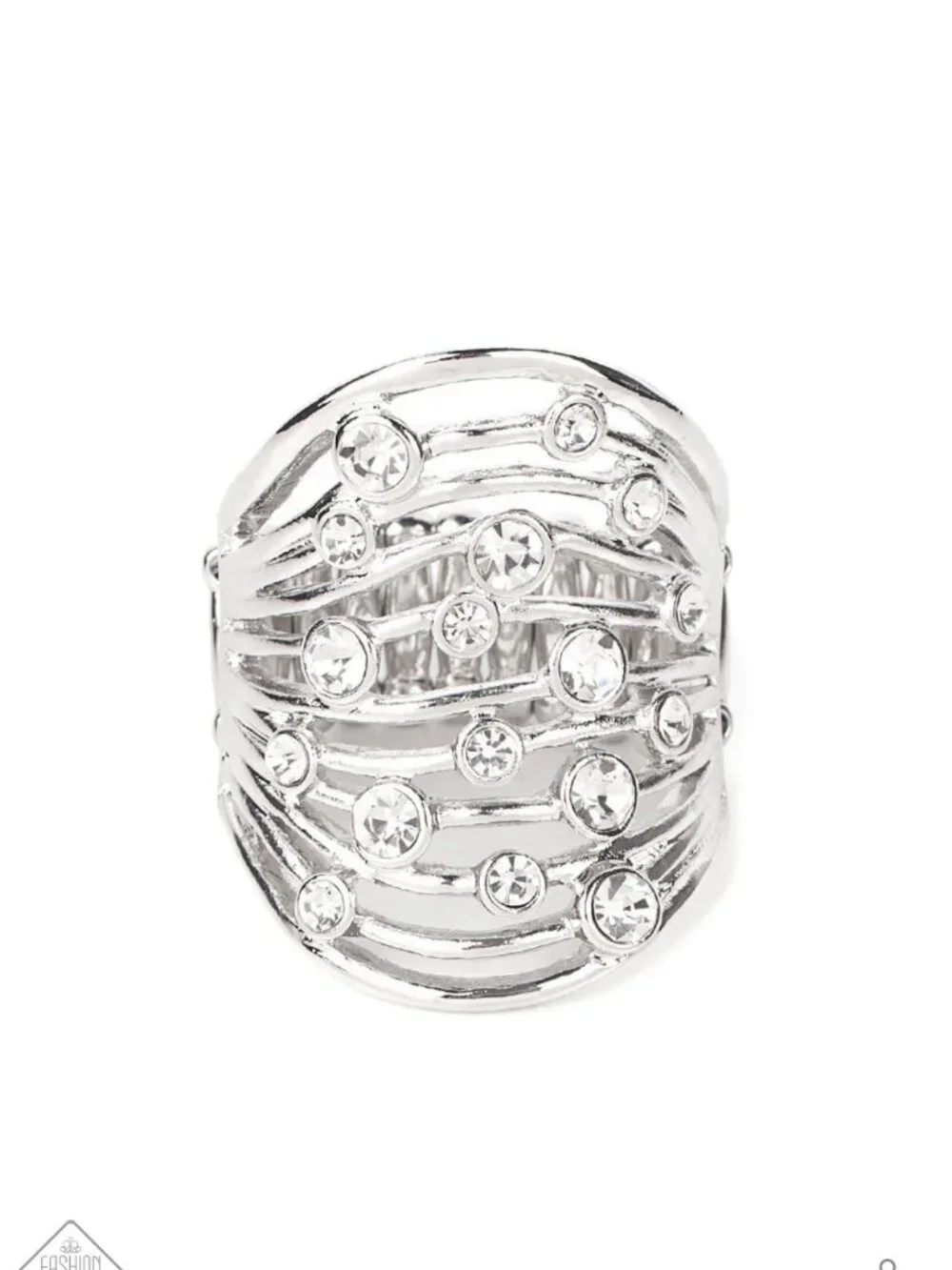 Paparazzi Jewelry Accessories - Radiantly Rising - White Ring - Vintage